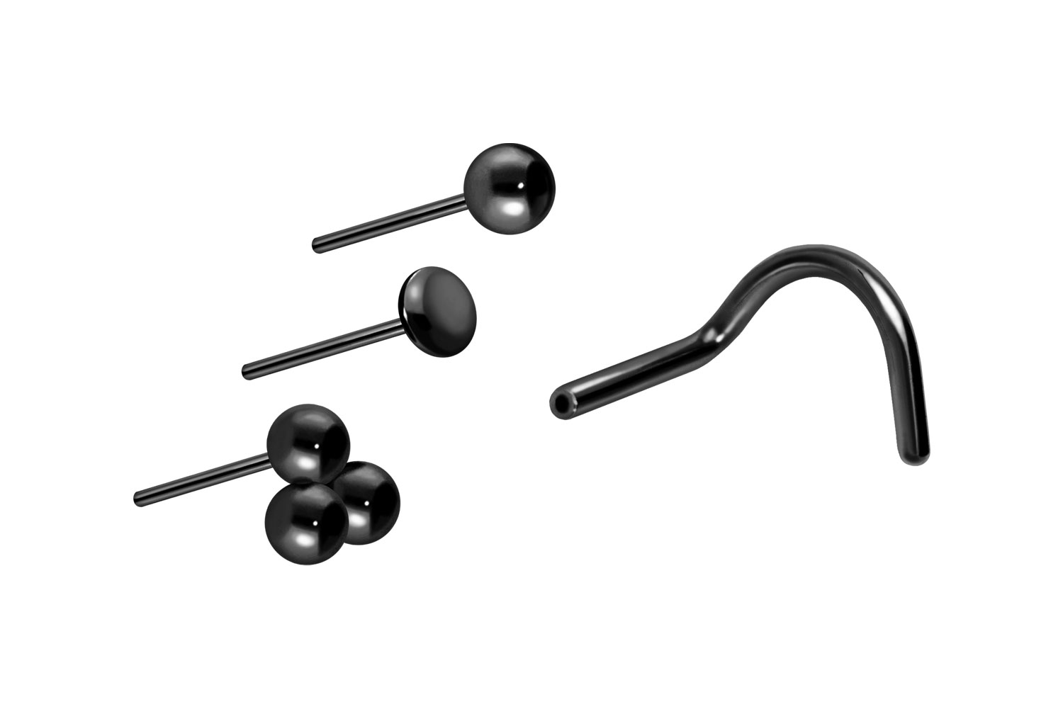 Titan Nasenstecker Nasenpiercing Spirale mit Push Fit AUFSATZ MIX